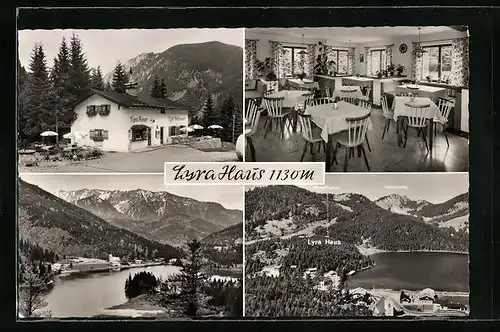 AK Schliersee, Vier Ansichten vom Restaurant Lyra Haus am Spitzingsee