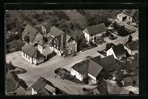 AK Maisborn im Hundsrück, Gasthaus-Pension Sankt Hubertus vom Flugzeug aus