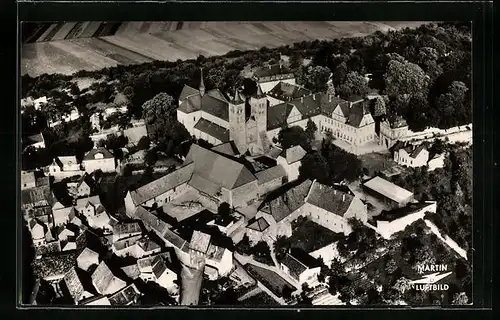 AK Ilbenstadt /Hessen, Ortsansicht mit Basilika vom Flugzeug aus