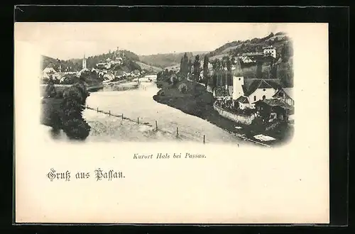 AK Bad Hals, Gesamtansicht aus der Vogelschau