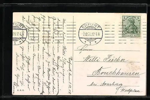 AK Erfurt, Blick zum Dom mit Apotheke