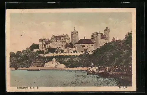 AK Bernburg a. d. Saale, Blick zum Schloss