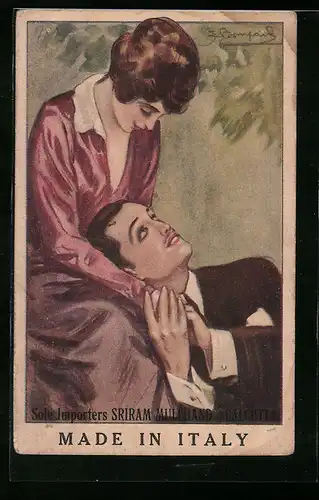 Künstler-AK Sergio Bompard: Liebhaber im Schoss seiner Liebsten