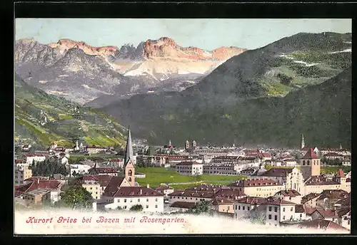 AK Gries, Gesamtansicht mit Rosengarten