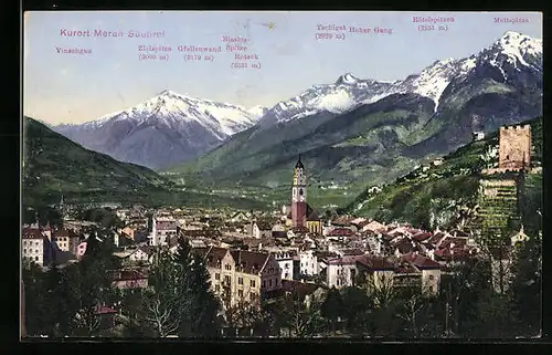 AK Meran, Gesamtansicht aus der Vogelschau