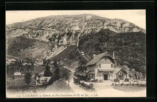 AK Lourdes, Chemin de Fer Funiculaire du Pic du Jer, Bergbahn