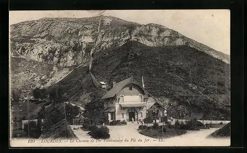 AK Lourdes, Le Chemin de Fer Funiculaire du Pic du Jer, Bergbahn
