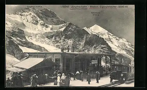 AK Station Eigergletscher der Jungfraubahn