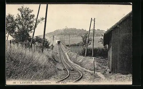 AK Langres, La Crèmaillère, Bergbahn