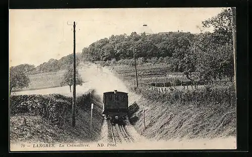 AK Langres, La Crèmaillère, Bergbahn