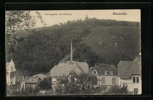 AK Wiesbaden, Nerobergbahn mit Neroberg
