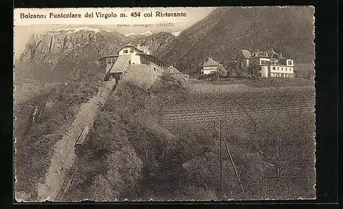 AK Bolzano, Funicolare del Virgolo col Ristorante, Bergbahn