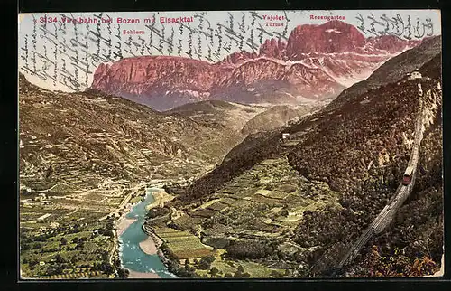 AK Bozen, Virglbahn mit Eisacktal