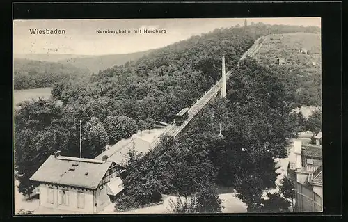 AK Wiesbaden, Nerobergbahn mit Neroberg