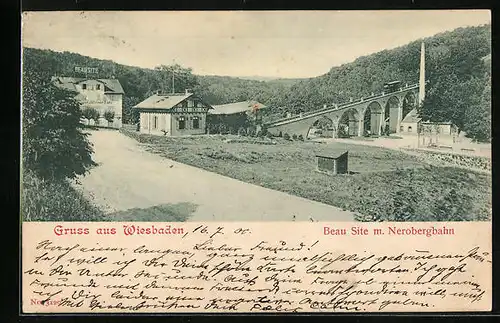AK Wiesbaden, Beau Site mit Nero-Bergbahn