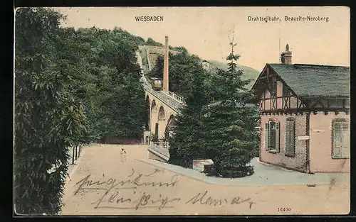 AK Wiesbaden, Drahtseilbahn, Beausite-Neroberg