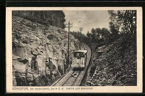 AK Königstuhl bei Heidelberg, Partie der Bergbahn