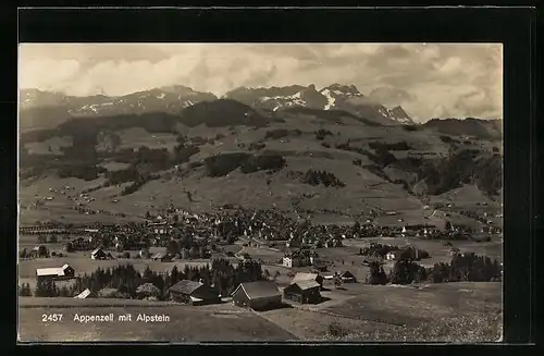 AK Appenzell, Totalansicht mit Alpstein