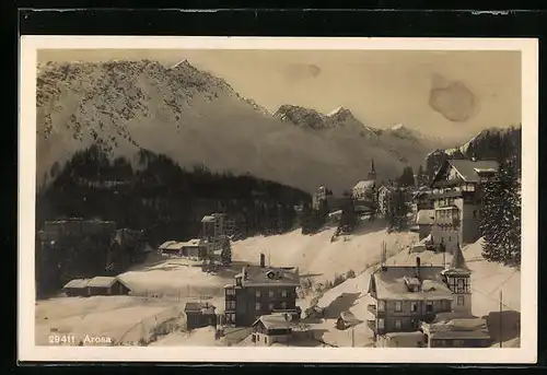 AK Arosa, winterliche Ortsansicht