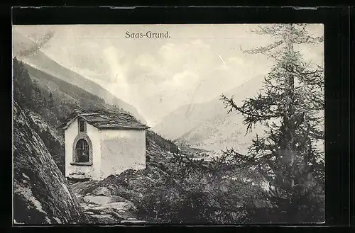 AK Saas-Grund, Landschaftsansicht