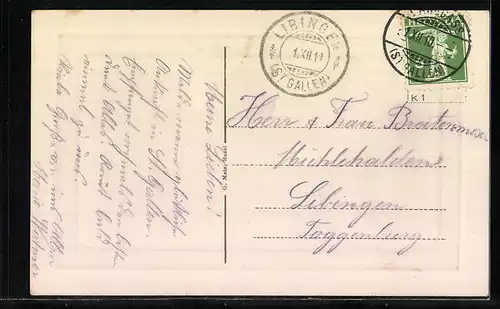 AK St. Gallen, Ortsansicht aus der Vogelschau