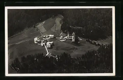 AK Bolzano, Santuario di Pietralba vom Flugzeug aus