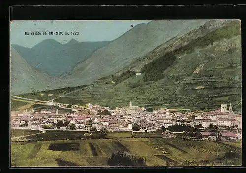 AK Bormio, Totalansicht aus der Vogelschau