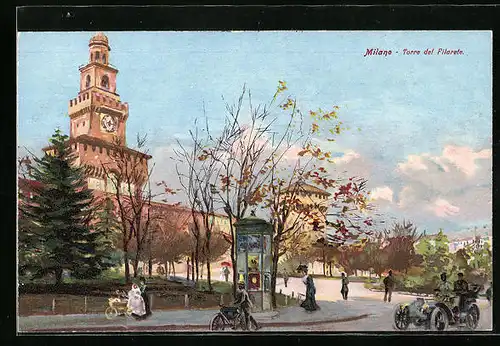 Künstler-AK Milano, Torre del Pilarete