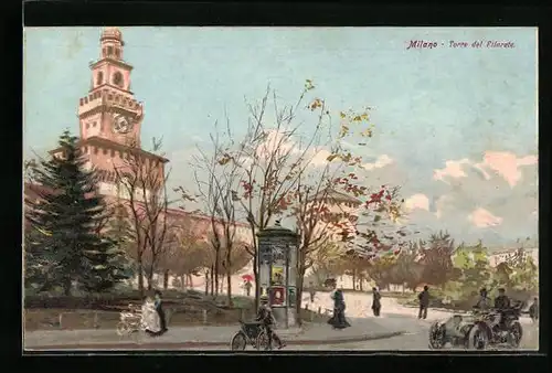 Künstler-AK Milano, Torre del Pilarete