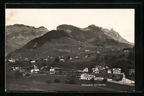 AK Weissbad, Panorama mit Ebenalp