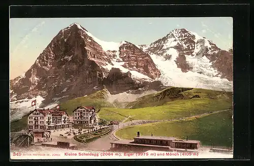 AK Kleine Scheidegg, Panorama mit Eiger und Mönch