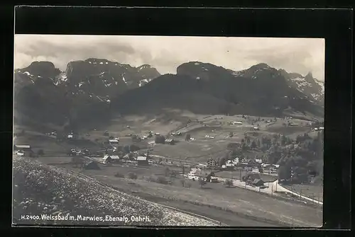 AK Weissbad, Panorama mit Marwies, ebenalp und Oehrli