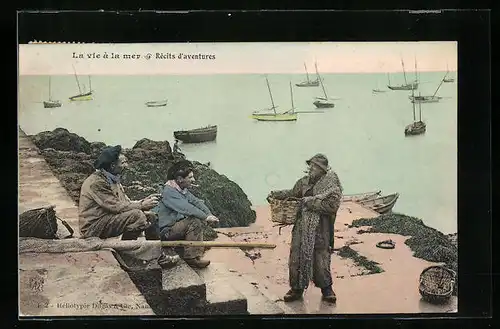 AK La vie a la mer, Muschelfischer