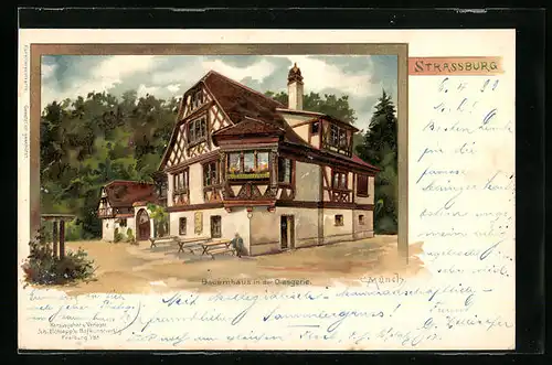 Künstler-AK Carl Münch: Strassburg, Bauernhaus in der Orangerie