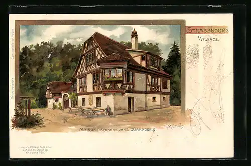 Künstler-AK Carl Münch: Strassbourg, Maison Paysanne dans l`Orangerie