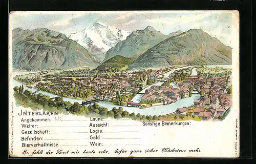 Künstler-AK C. Steinmann Nr. 2228: Interlaken, Teilansicht