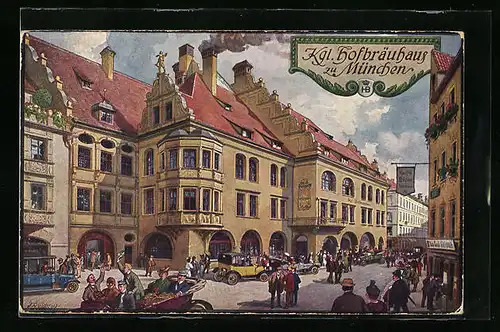Künstler-AK Fritz Quidenus: München, Münchner Hofbräuhaus