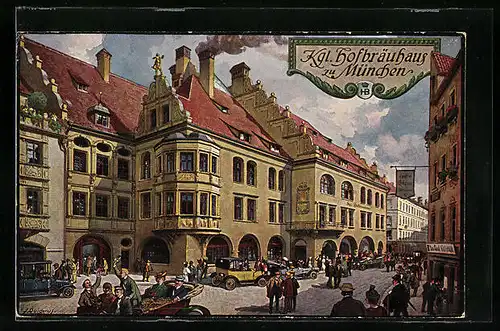 Künstler-AK Fritz Quidenus: München, Münchner Hofbräuhaus