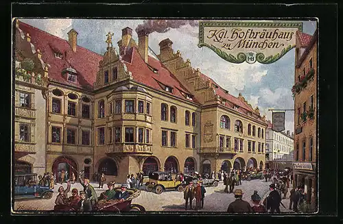 Künstler-AK Fritz Quidenus: München, Münchner Hofbräuhaus