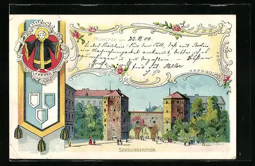 Lithographie München, Sendlingertor, Münchner Kindl