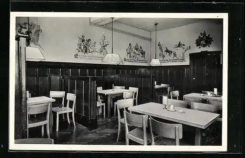 AK Thale am Harz, Gasthaus Löwenbräu-Stübl im Hotel Rose, Innenansicht