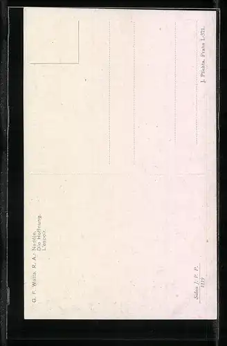 Künstler-AK sign. G. F. Watts: Die Hoffnung, Frau mit einer Harfe