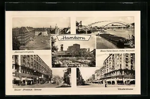 AK Hamborn, Zeche Friedrich Thyssen, Weselerstrasse, Rhein-Herne Kanal, Hafen Neumühl, Amtsgerichtplatz