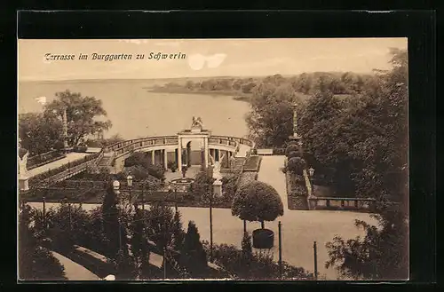 AK Schwerin, Terrasse im Burggarten