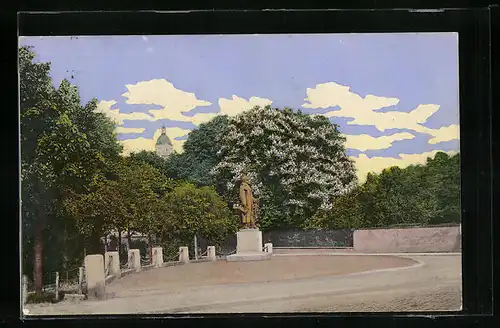 AK Höchst am Main, Bismarckdenkmal mit dem Schlossturm