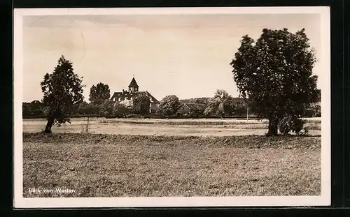 AK Echzell, Blick von Westen auf Knabeninstitut Lucius und Forsthaus