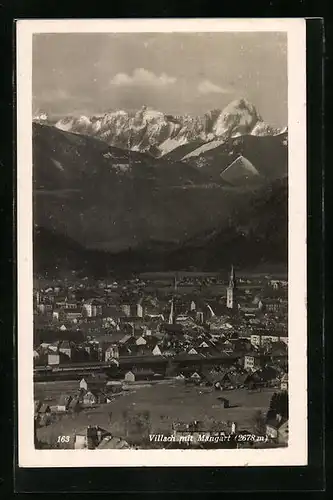 AK Villach, Ortsansicht mit Mangart