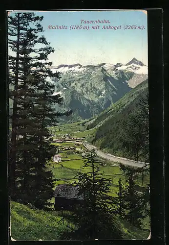 AK Mallnitz, Ortsansicht mit Ankogel