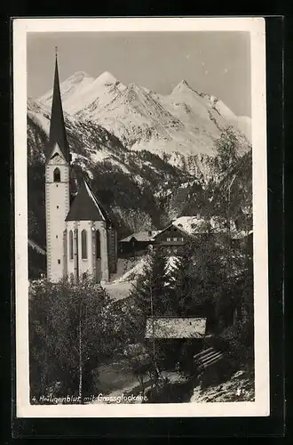 AK Heiligenblut, Teilansicht mit Kirche gegen Grossglockner