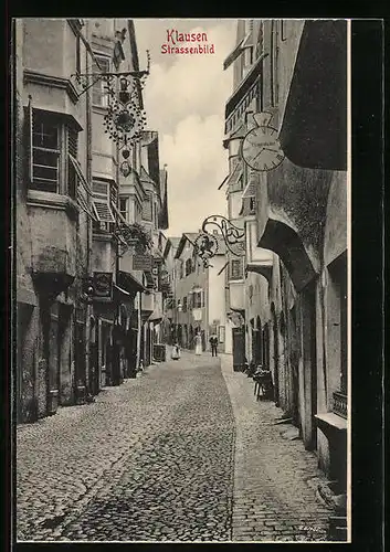 AK Klausen, Strassenpartie mit Passanten